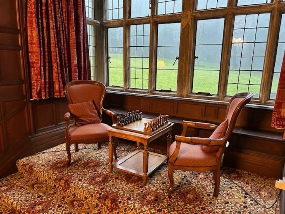 Enjoy a game of chess overlooking the rear gardens and woodland