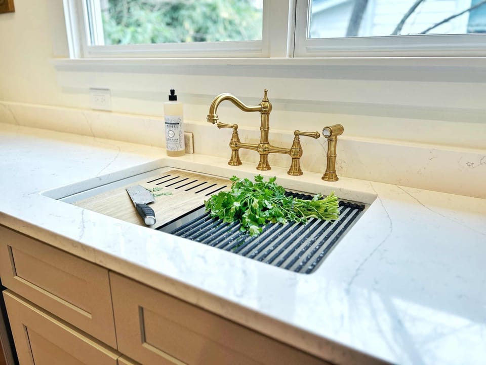 Kitchen features a Workstation sink for convenient meal prep