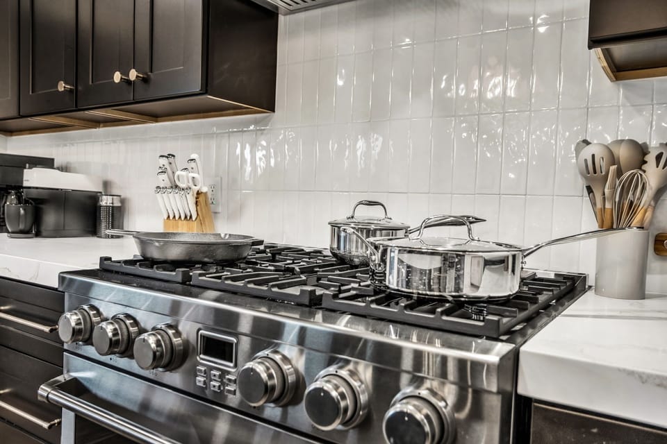 High end stainless steel appliances