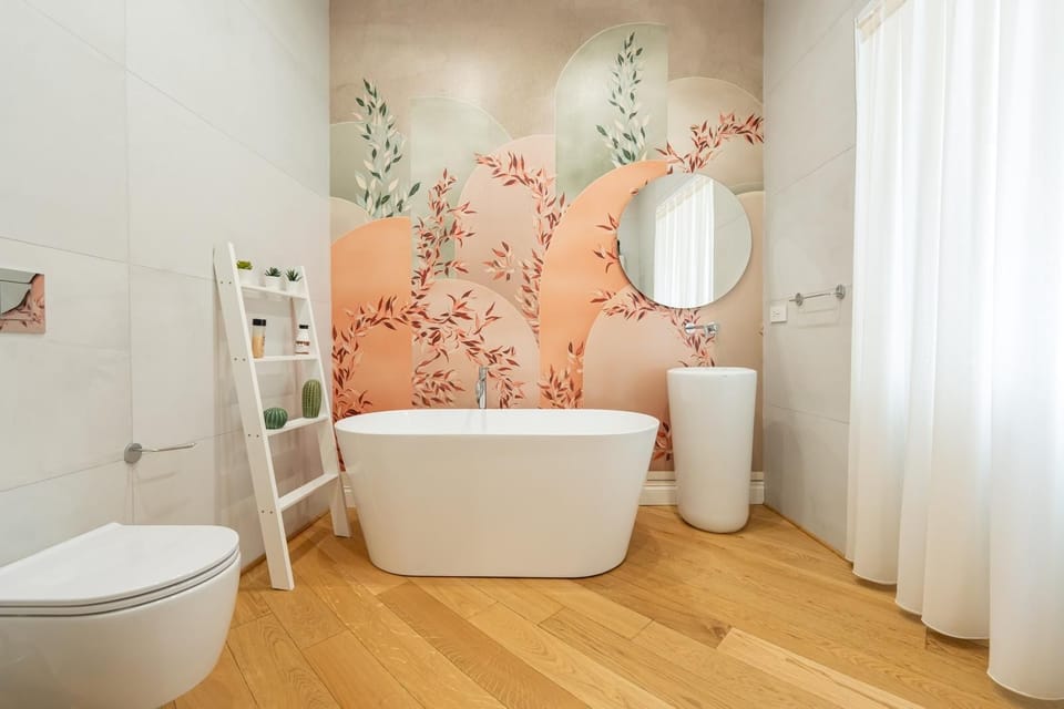 Luxury Apartment, City View | Bathroom | Separate tub and shower, hair dryer, bidet, towels