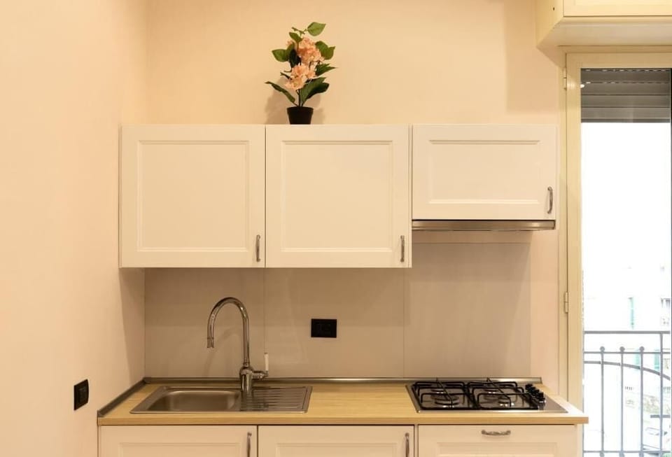 Deluxe Apartment, Balcony | Private kitchen | Full-size fridge, oven, stovetop, espresso maker