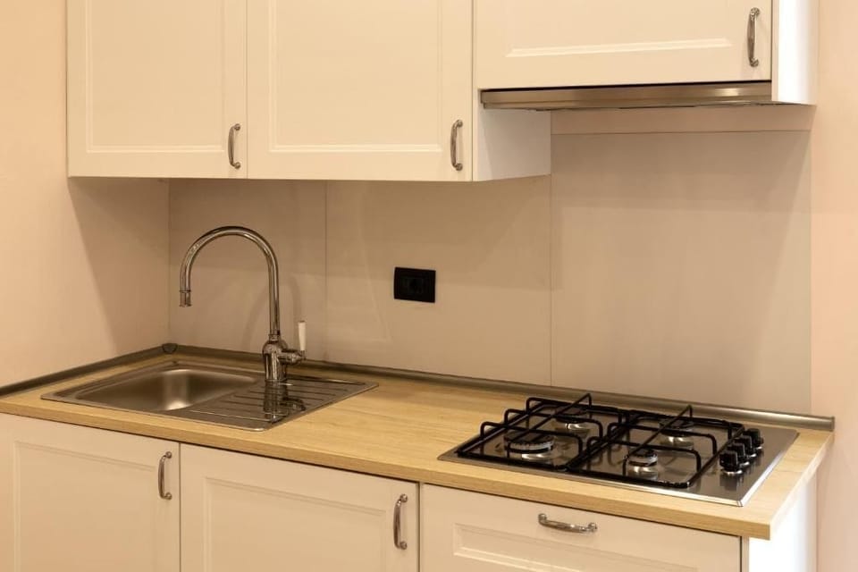 Deluxe Apartment, Balcony | Private kitchen | Full-size fridge, oven, stovetop, espresso maker
