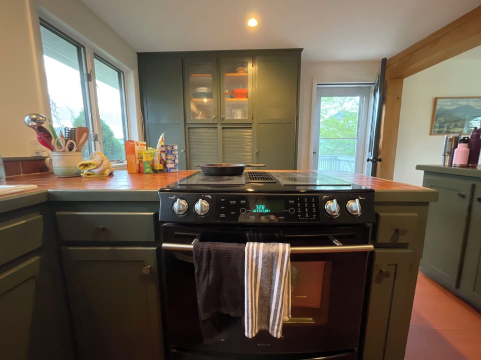 Jenn Air electric range and oven with fan and grill/griddle. 