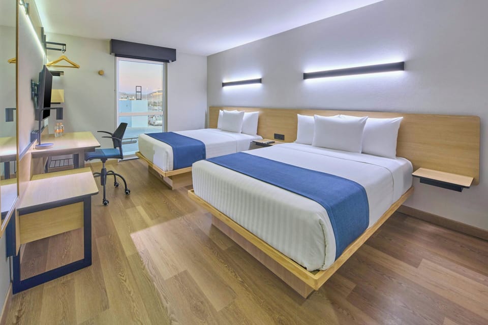 Standard Room, 2 Double Beds, City View | Desk, blackout drapes, iron/ironing board, free WiFi