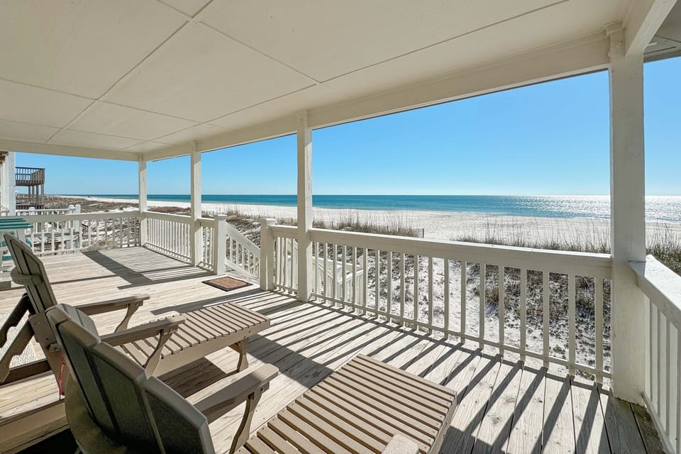 Large porch leads directly to the beach!