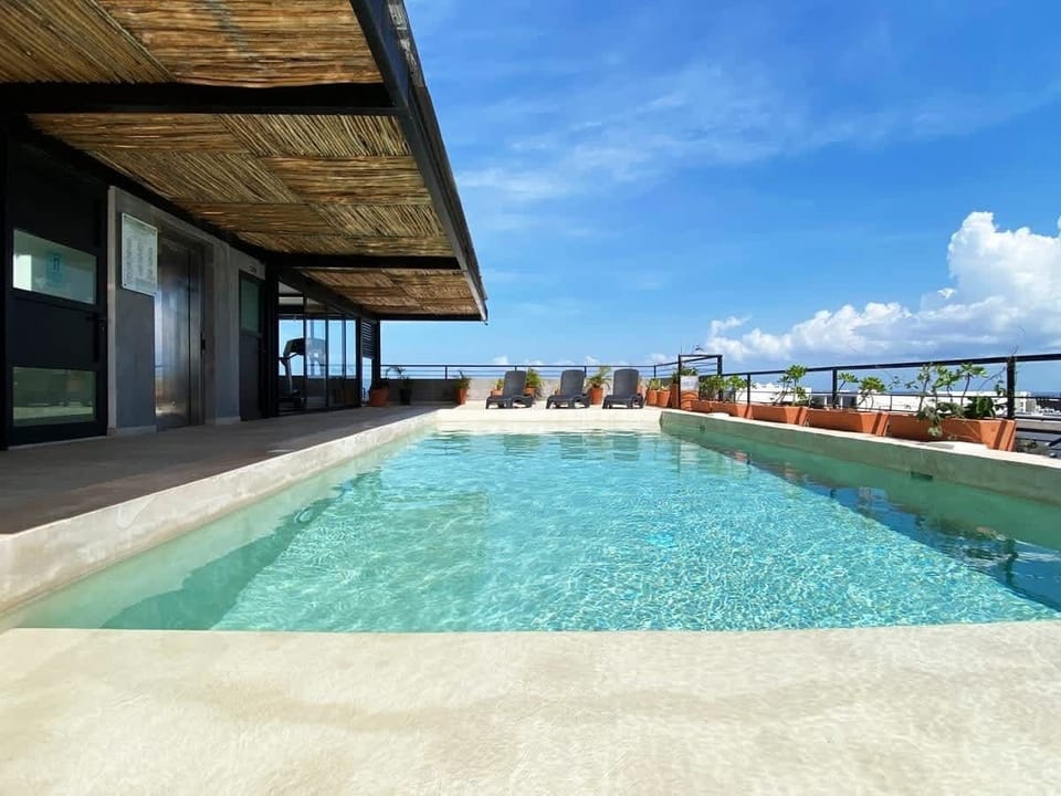 Shared rooftop pool