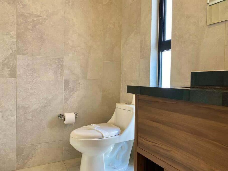Bathroom with toilet and sink