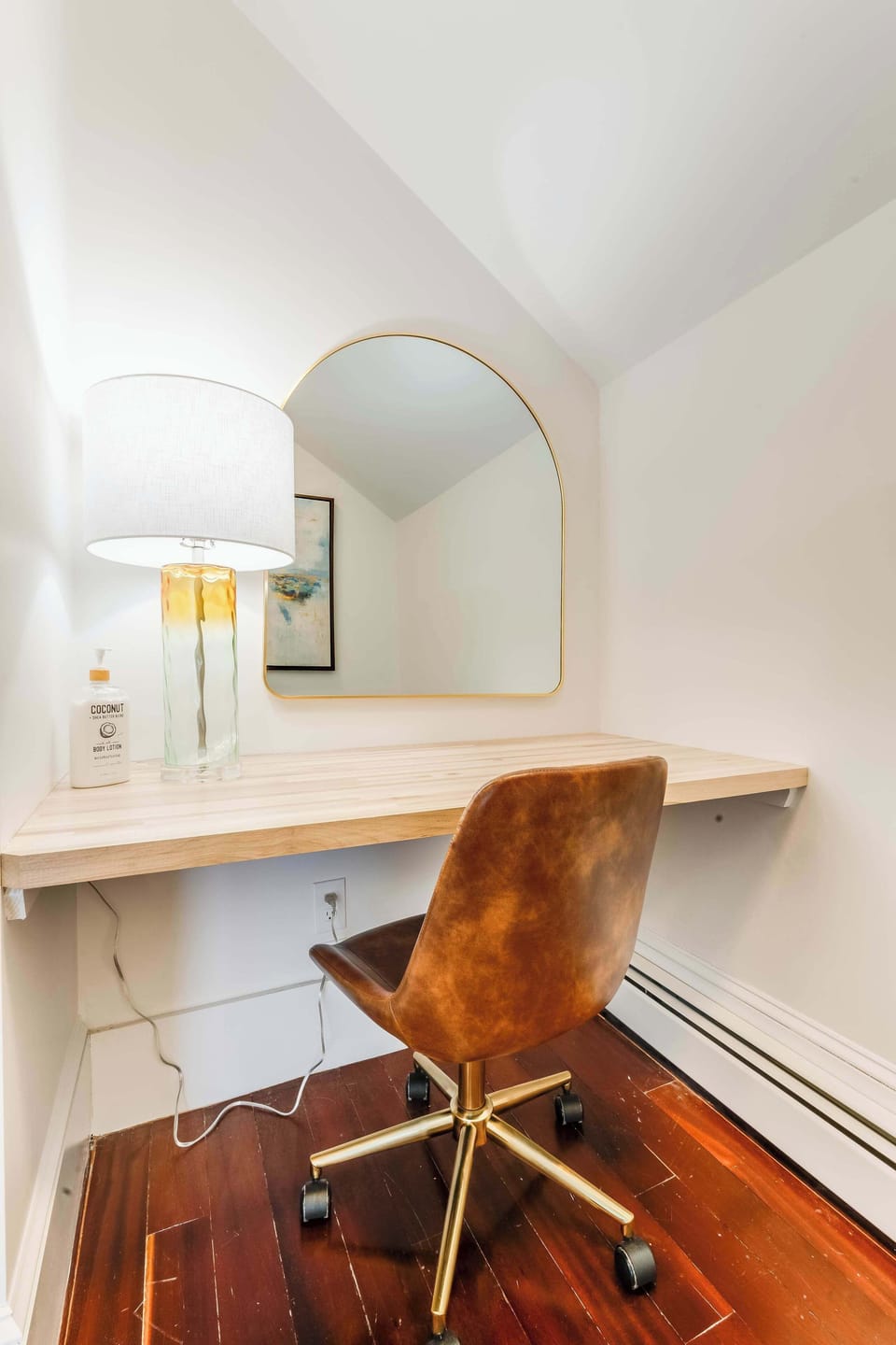 Perfect for both work and play, our desk area with a stylish chair is an ideal spot to catch up on emails or indulge in some self-care!