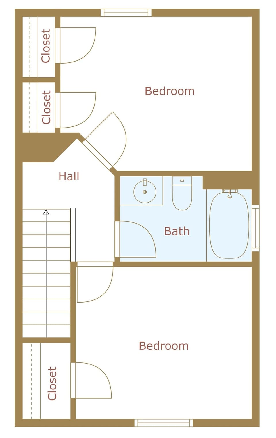 The layout of the second floor.
