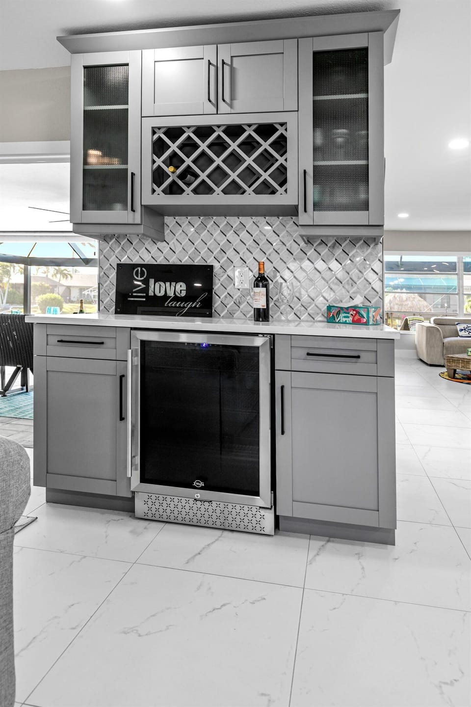 Wet bar and Beverage Refrigerator