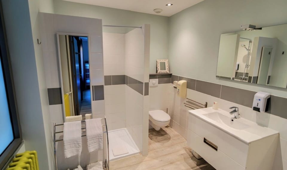 Family Room | Bathroom | Shower, hair dryer, towels, soap