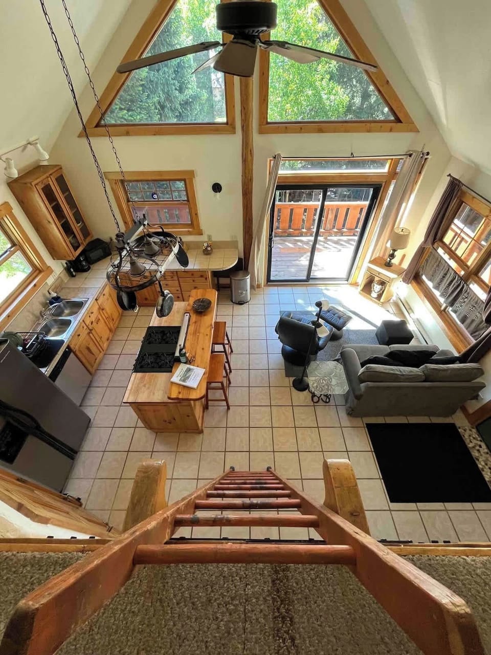 Ladder from loft to main living area