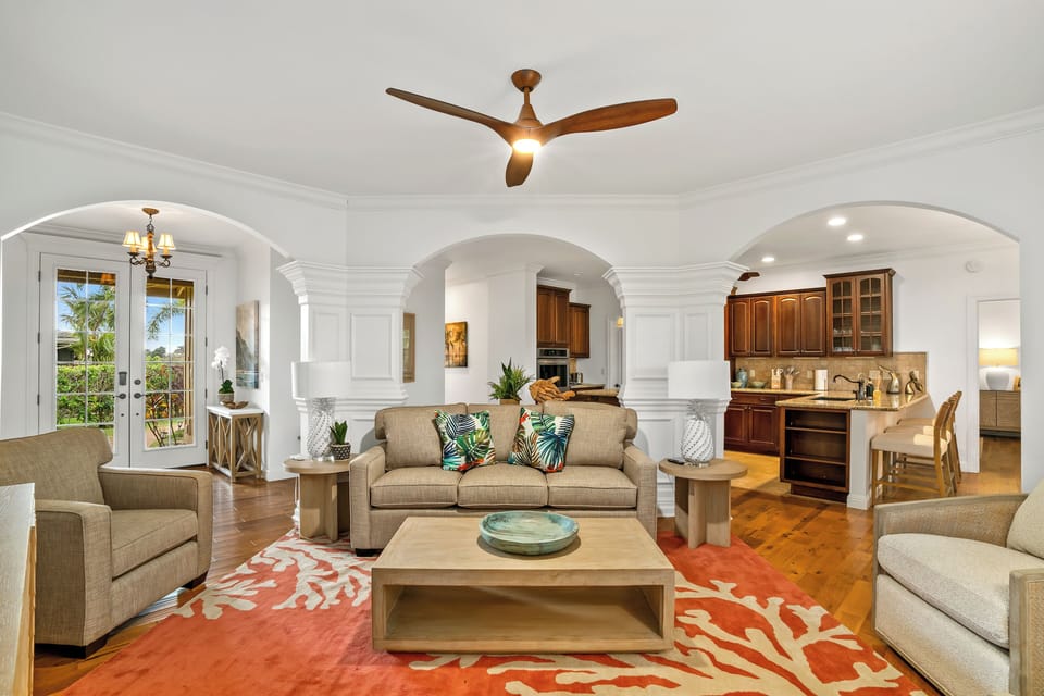 Beautiful curated home with touches of the island all through out.