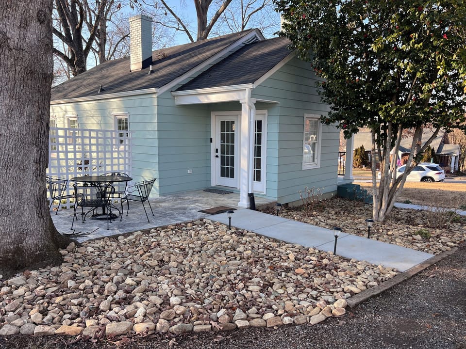 Convenient, all-one-level entrance at the back patio with your key code.