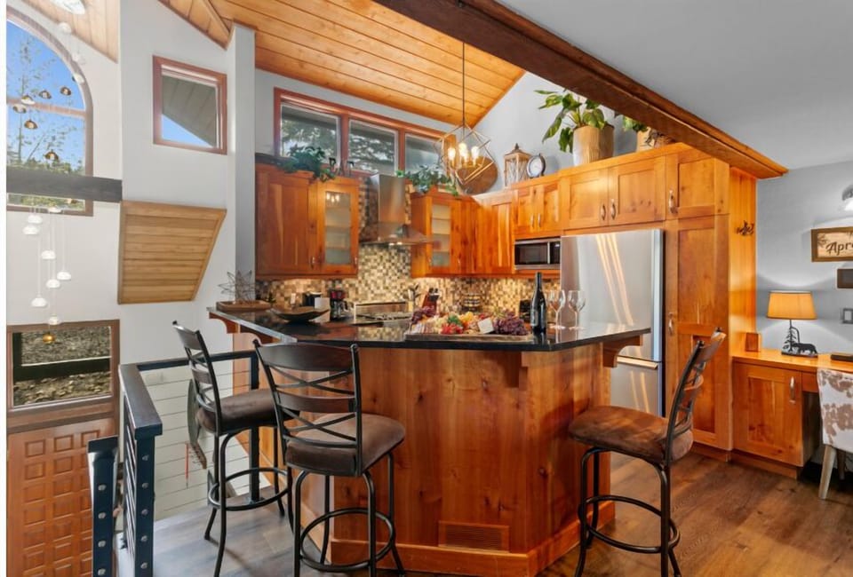 Indoors, Hardwood, Kitchen, Kitchen Island, Stained Wood