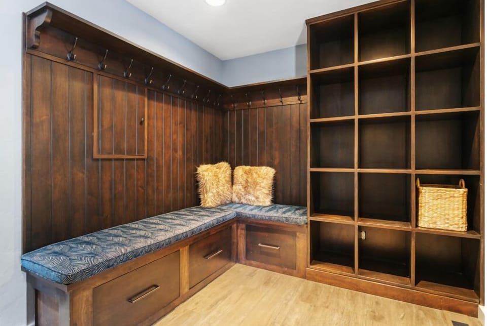 Indoors, Hardwood, Furniture, Stained Wood, Shelf