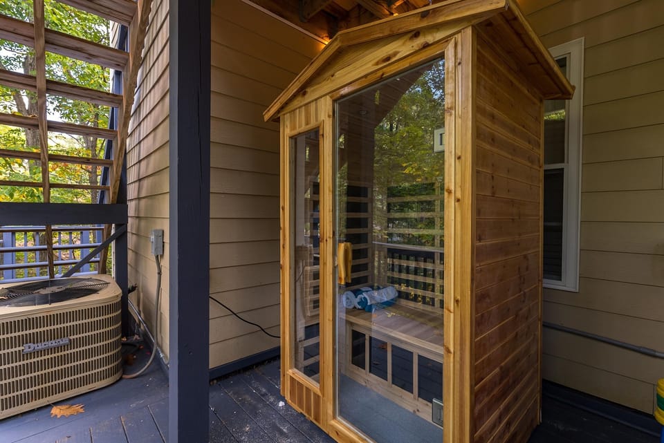 Step into your private sauna and let the warmth melt away stress