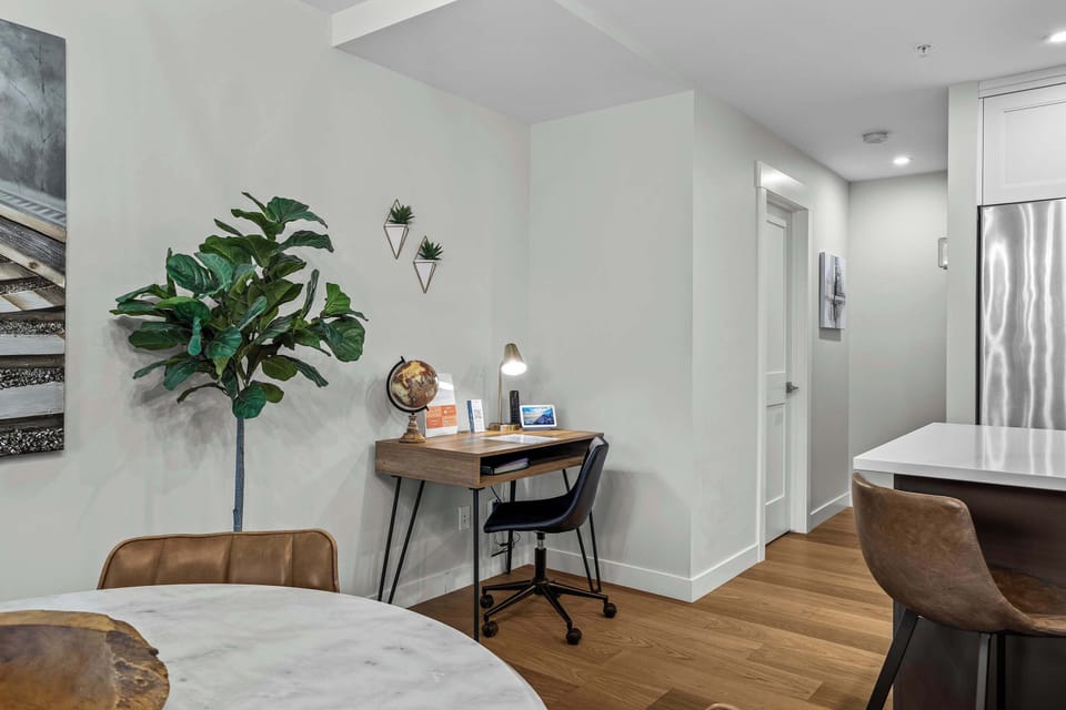 Workspace with desk and chair