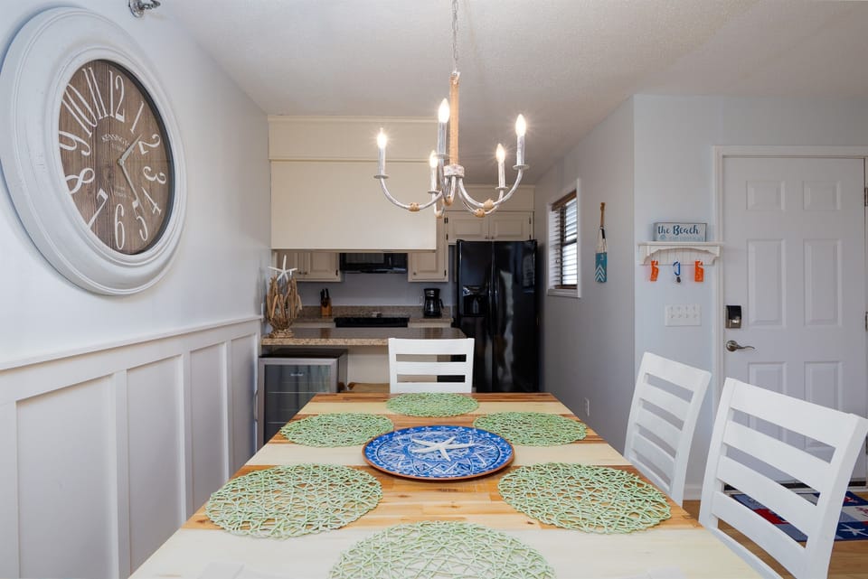 Views of the kitchen from the dining area