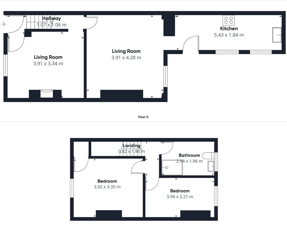House | 2 bedrooms, desk