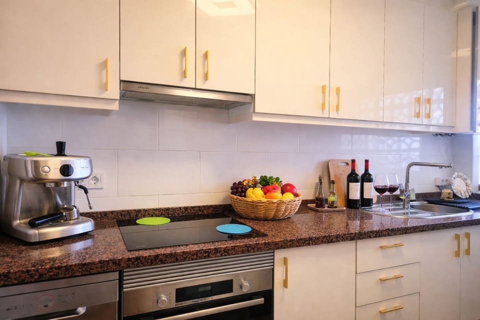 Fully equipped kitchen with washer, dishwasher, oven, range & microwave