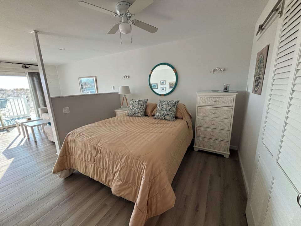 Queen bed for restful nights