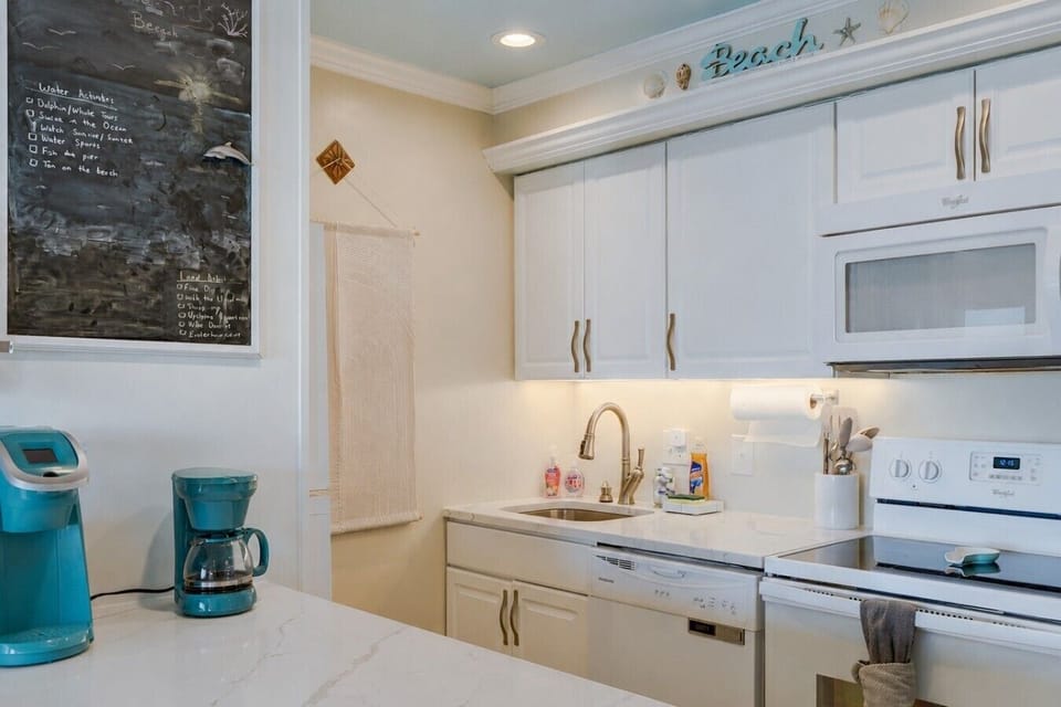 Whip up everything from sunrise breakfasts to family dinners in a bright, fully stocked kitchen designed for effortless vacation living.