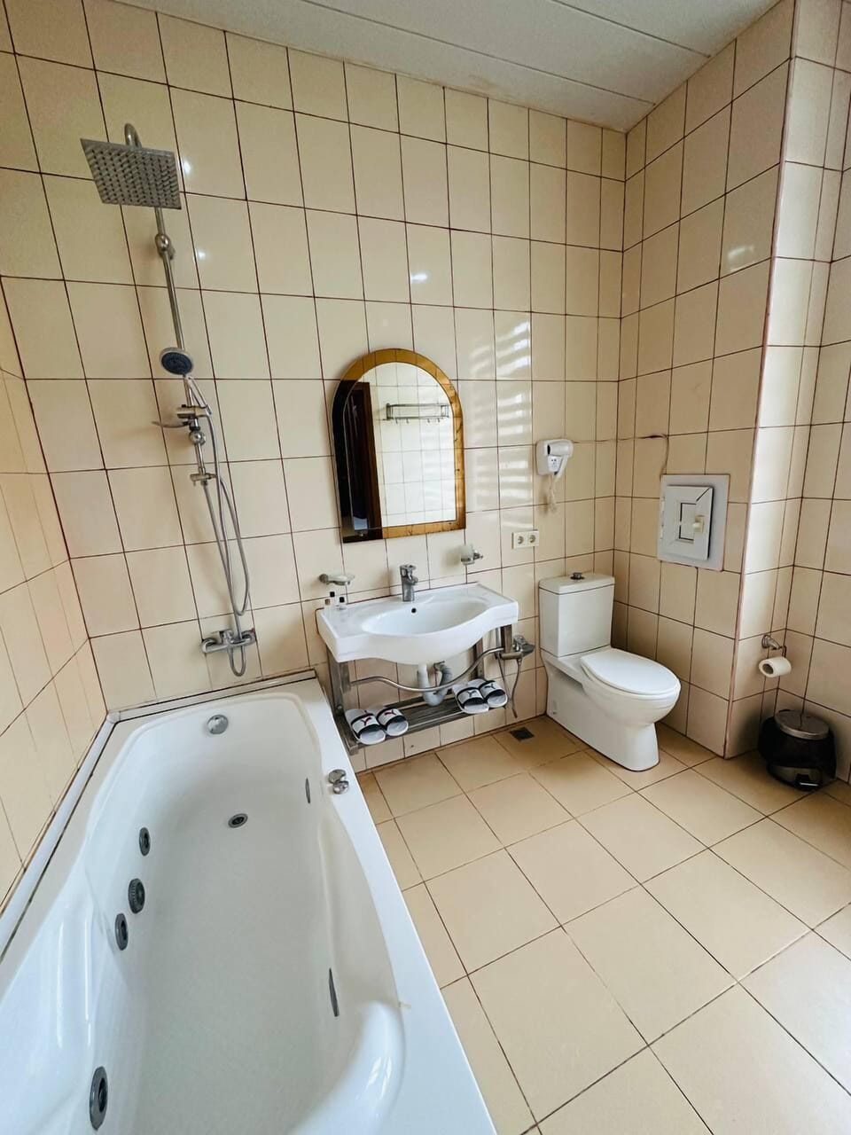 Family Suite | Bathroom | Hair dryer, towels, soap, shampoo