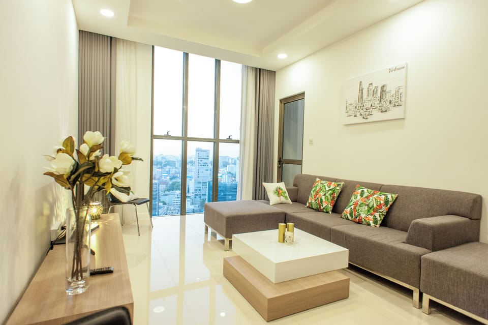 Luxury Apartment, City View | Desk, laptop workspace, iron/ironing board, free WiFi