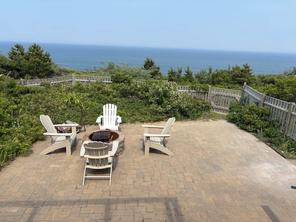 Back patio overlooking the ocean