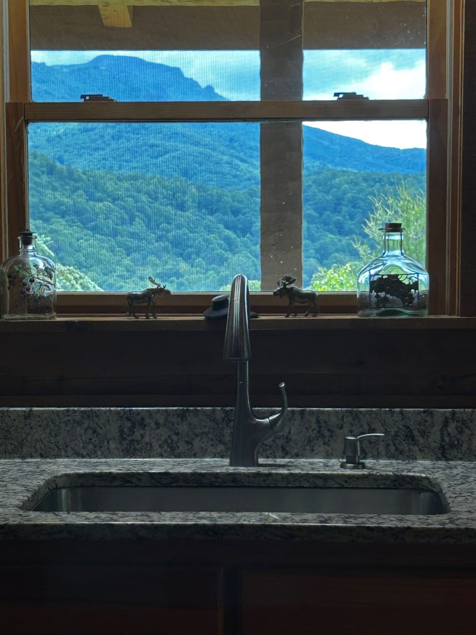Updated kitchen with wonderful views of Grandfather Mountain
