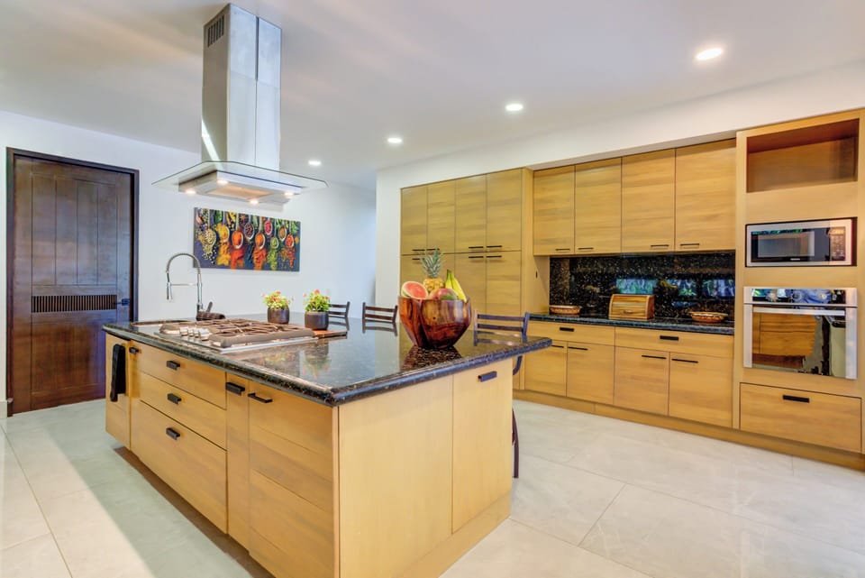 Luxury House, Patio, Pool View | Private kitchen | Coffee/tea maker