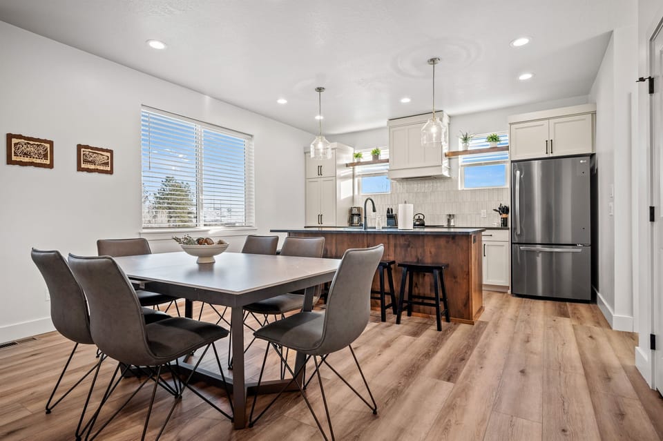 Enjoy meals with family and friends at the table.