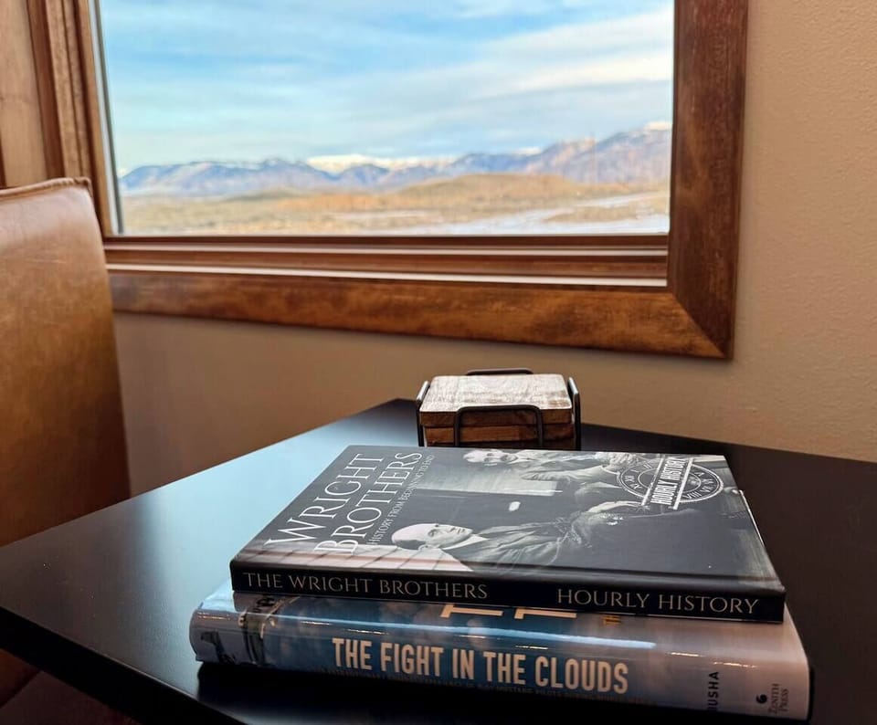 Read about the cabin's namesake as you soak in the mountain views