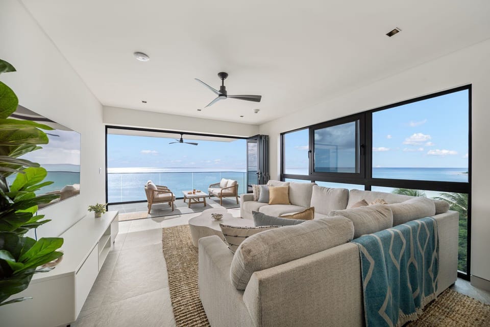 The open-plan layout allows natural light to flood the space