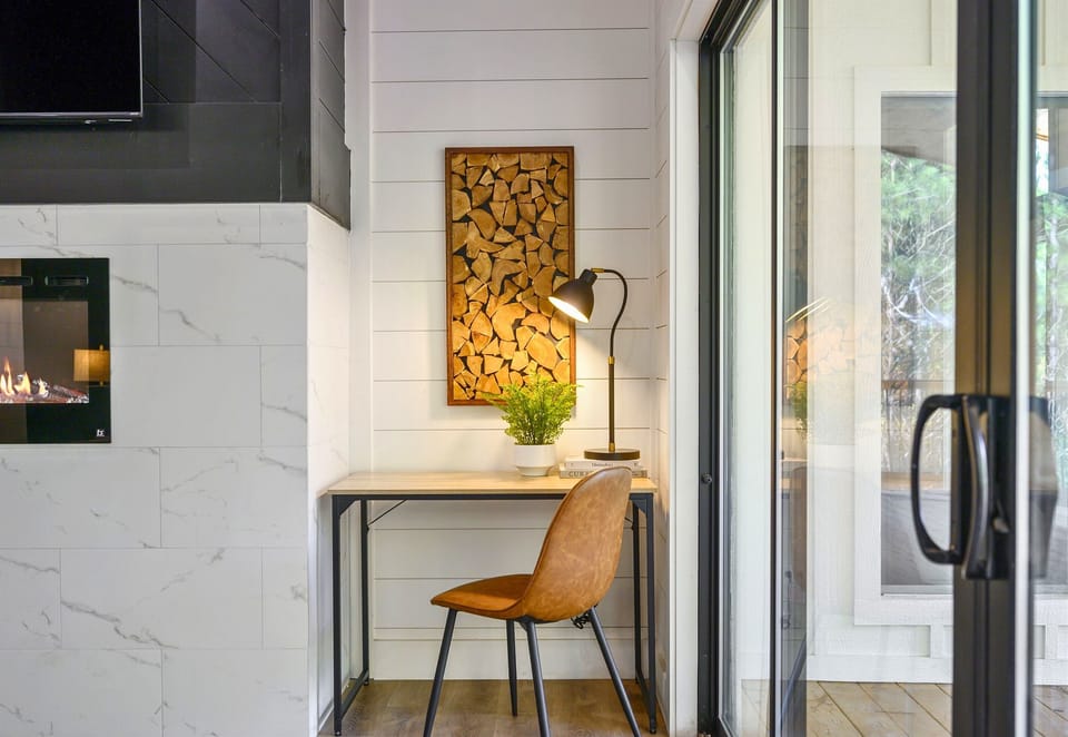 This charming workspace provides a quiet spot to get creative, relax with a book, or plan your next day’s adventure.