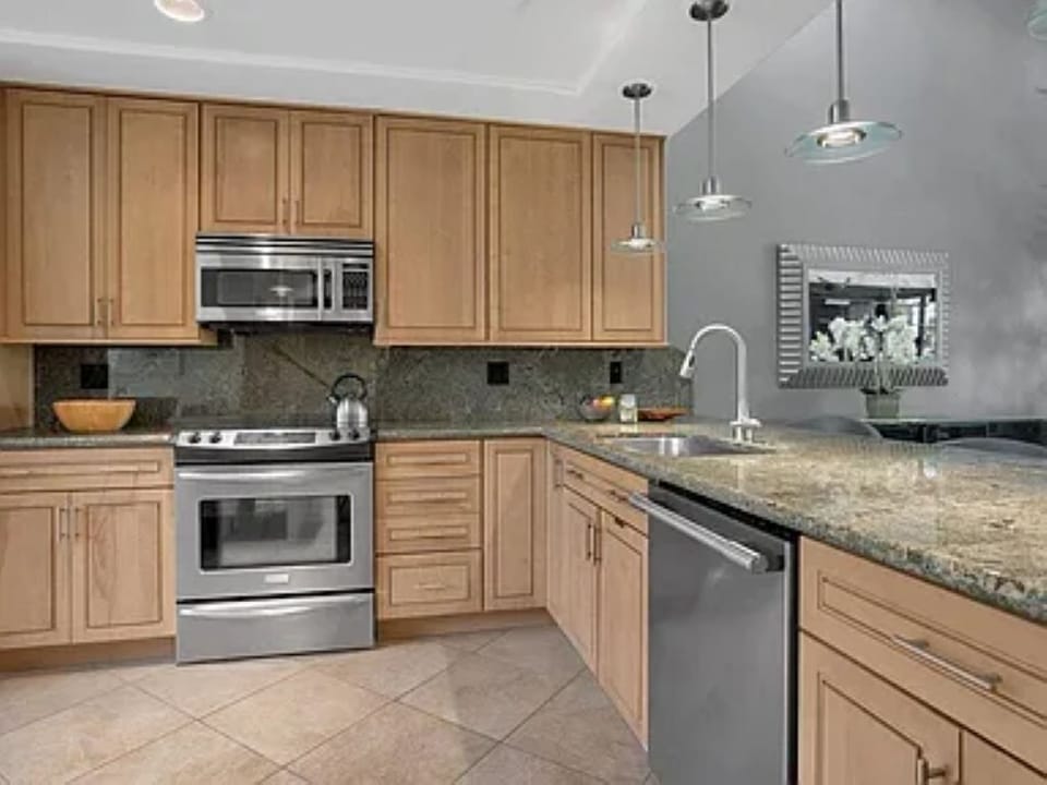 Kitchen view from hallway.