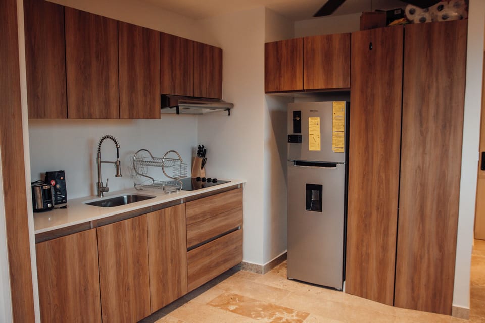 Deluxe Apartment, Balcony, City View | Private kitchen