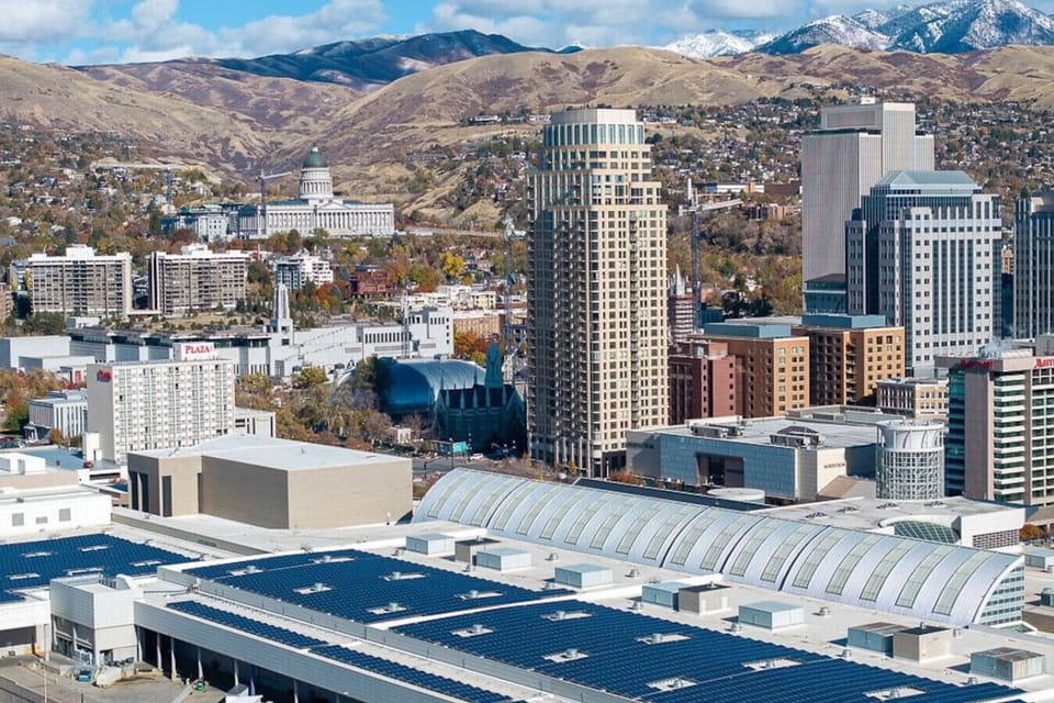 Views from the balcony of the Salt Palace Convention Center across the street.