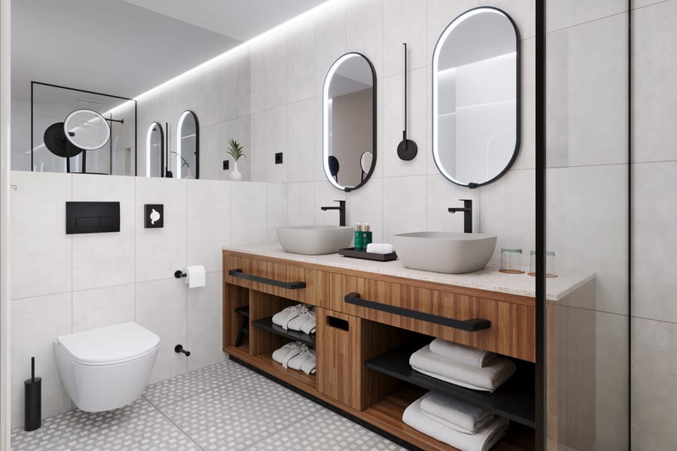 Eco-friendly toiletries, hair dryer, bathrobes, slippers