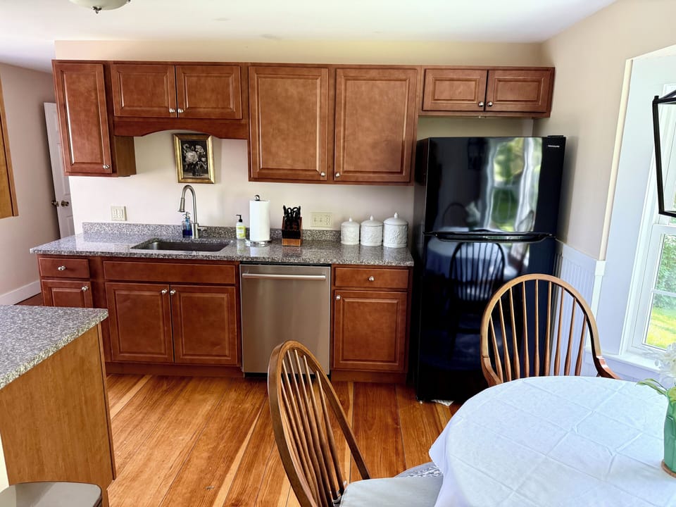 Enjoy your meals in a bucolic setting with a fully stocked kitchen 