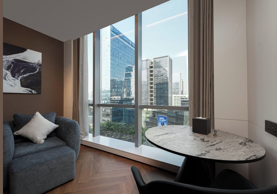 Comfort Double Room, 1 Queen Bed, Private Bathroom, City View | Pillowtop beds, free minibar, desk, laptop workspace