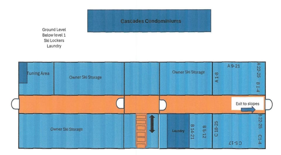 Floor plan ski lockers/laundry