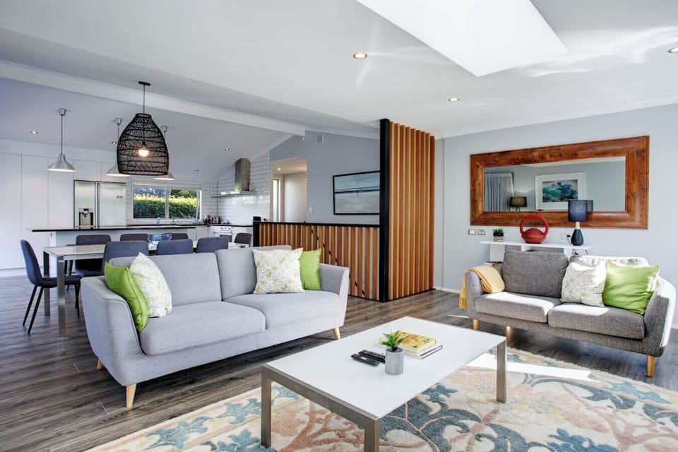 The kitchen, dining and living room are all open-plan so no-one is left out of the conversation.
