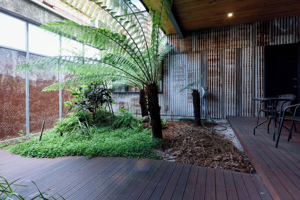 Tranquil garden setting with seating to unwind