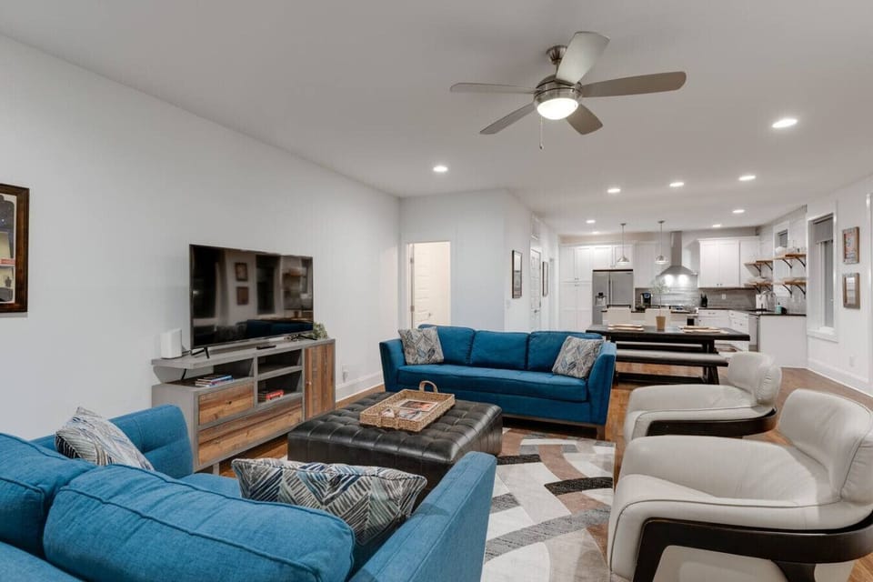 Enjoy an open and connected space, with the living room, kitchen, and dining area all on one level for easy living.