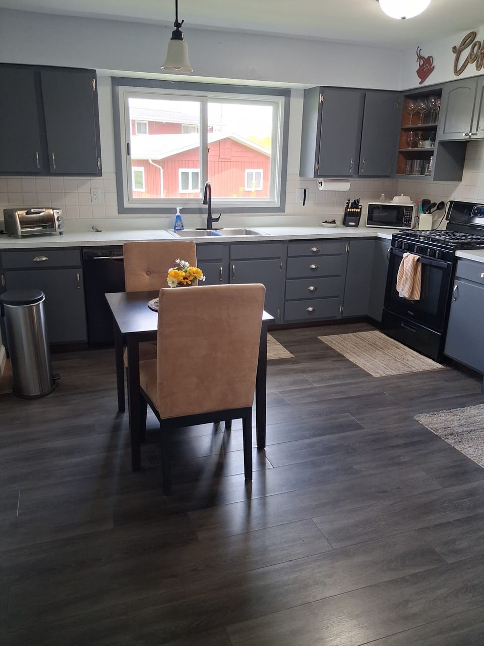 Big kitchen.  2 additional chairs available for table. 