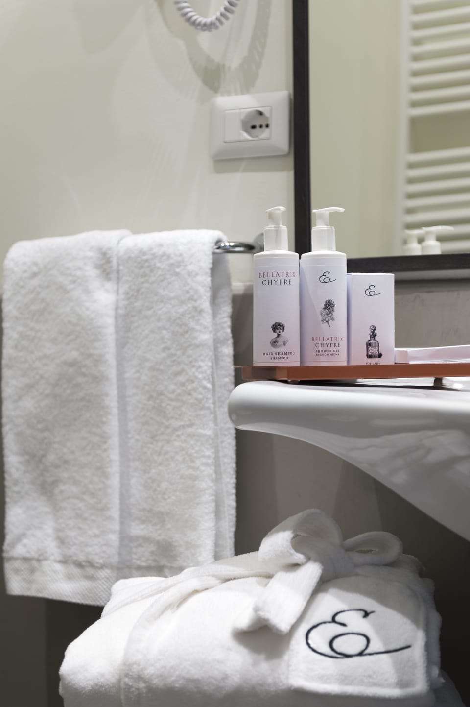 Shower, free toiletries, hair dryer, slippers