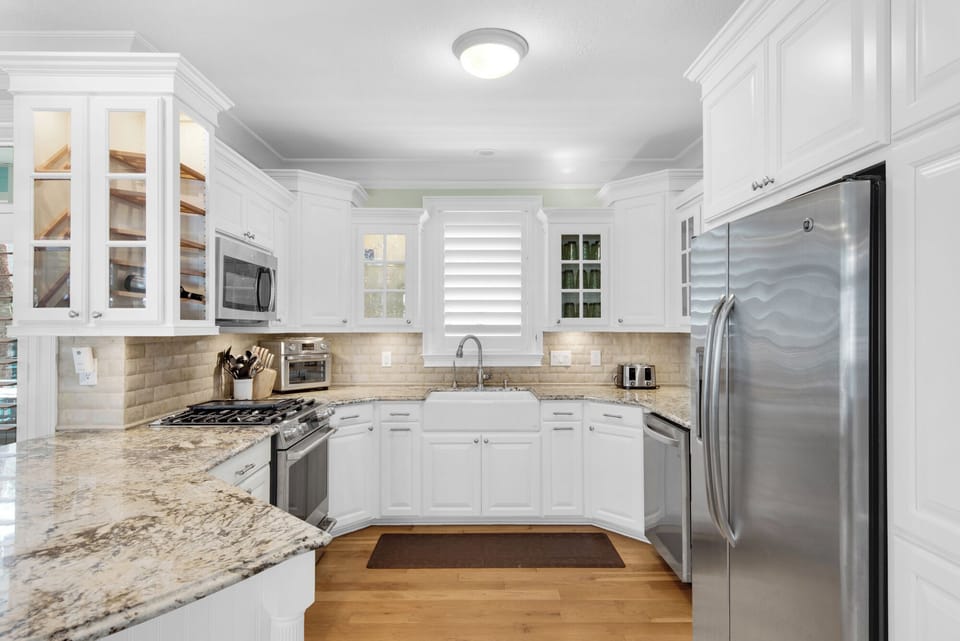 This great kitchen has a brand new range.