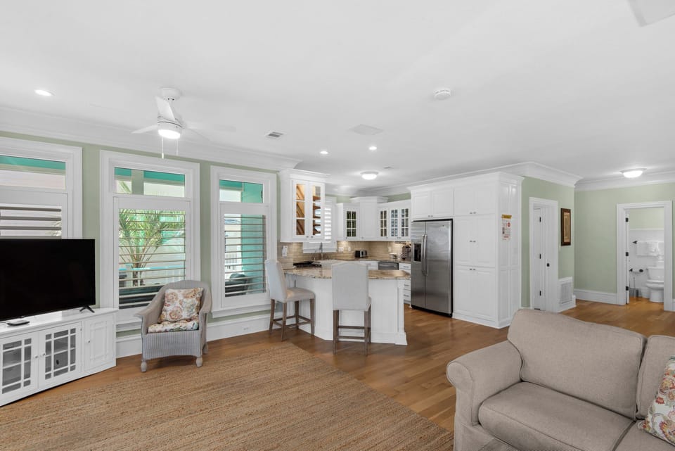 The first floor layout offers plenty of room to spread out.